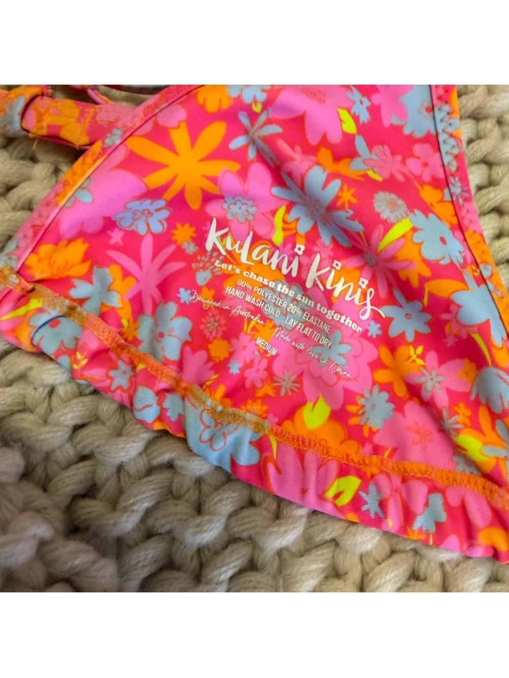 Kulani Kinis Bright Pink Tropical Floral Bikini Bottom